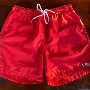 Trendy Red Vans Athletic Shorts